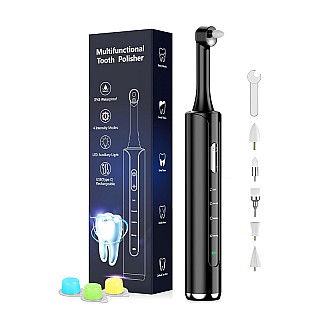 Best Seller: Tooth Polisher, Rechargeable Teeth Polisher with 5 Brush Heads